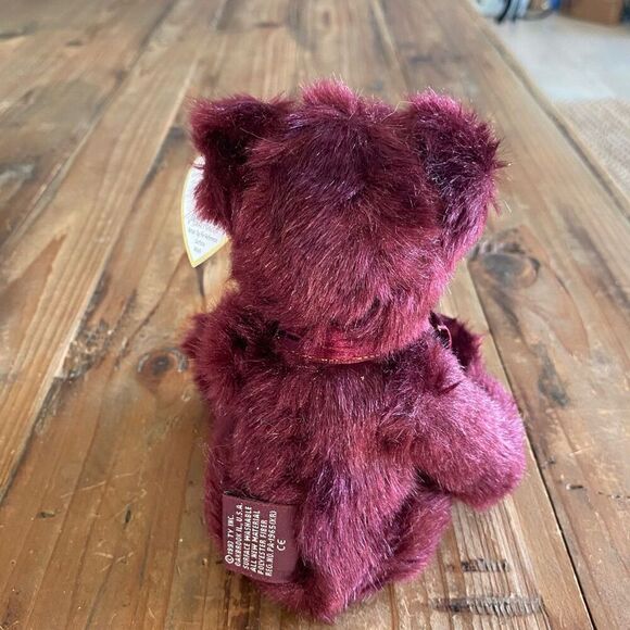 1993 Ty Attic Treasures Beargundy Bear Plush Stuffed Animal - Picture 9 of 10